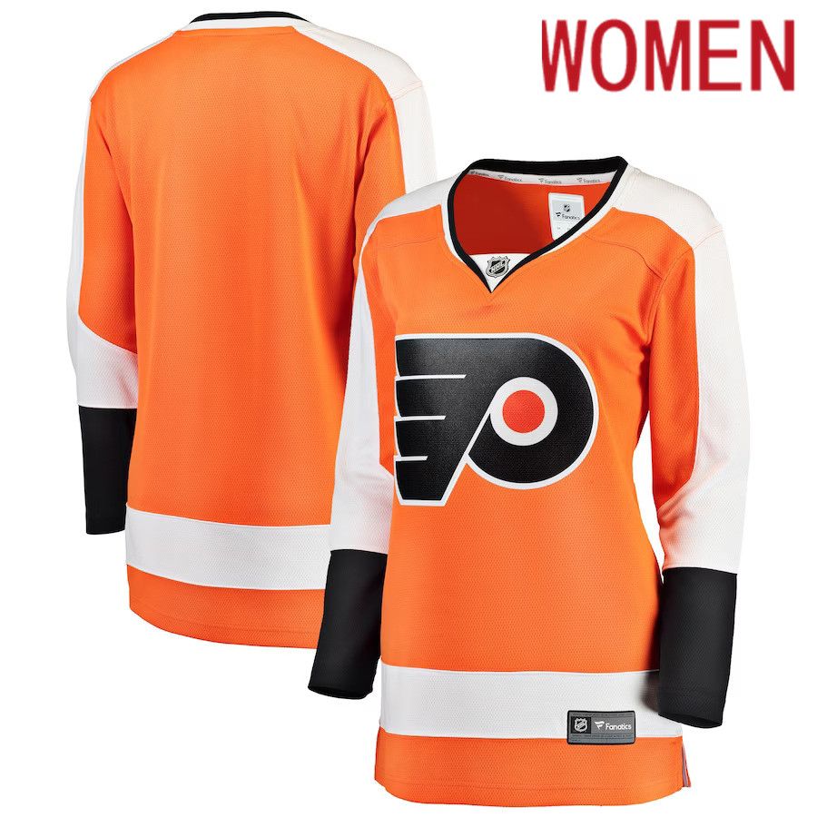 Women Philadelphia Flyers Fanatics Branded Orange Breakaway Home NHL Jersey->women nhl jersey->Women Jersey